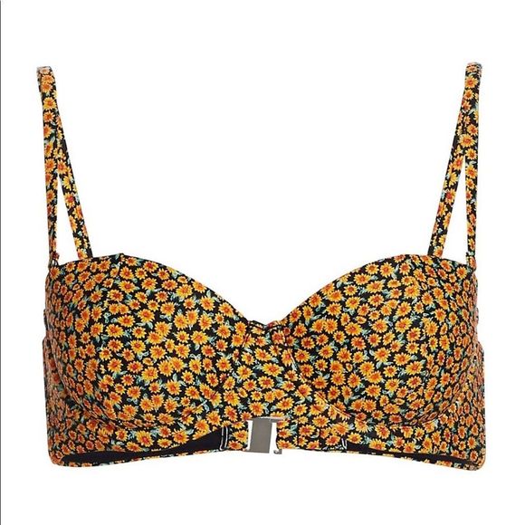 Onia x WeWoreWhat Sunflower Ditsy Print Ace Bikini Top - Picture 3 of 7